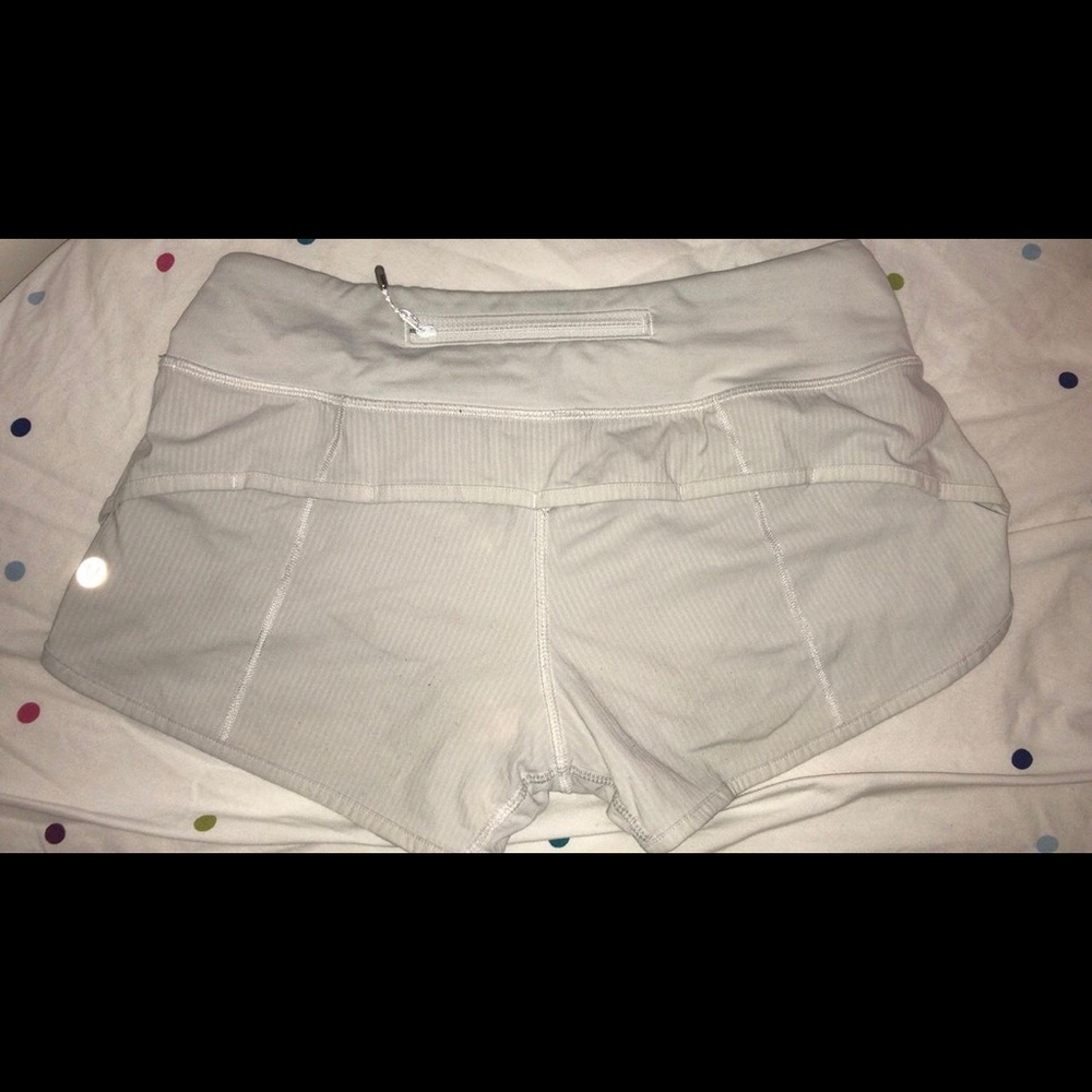 white lululemon shorts